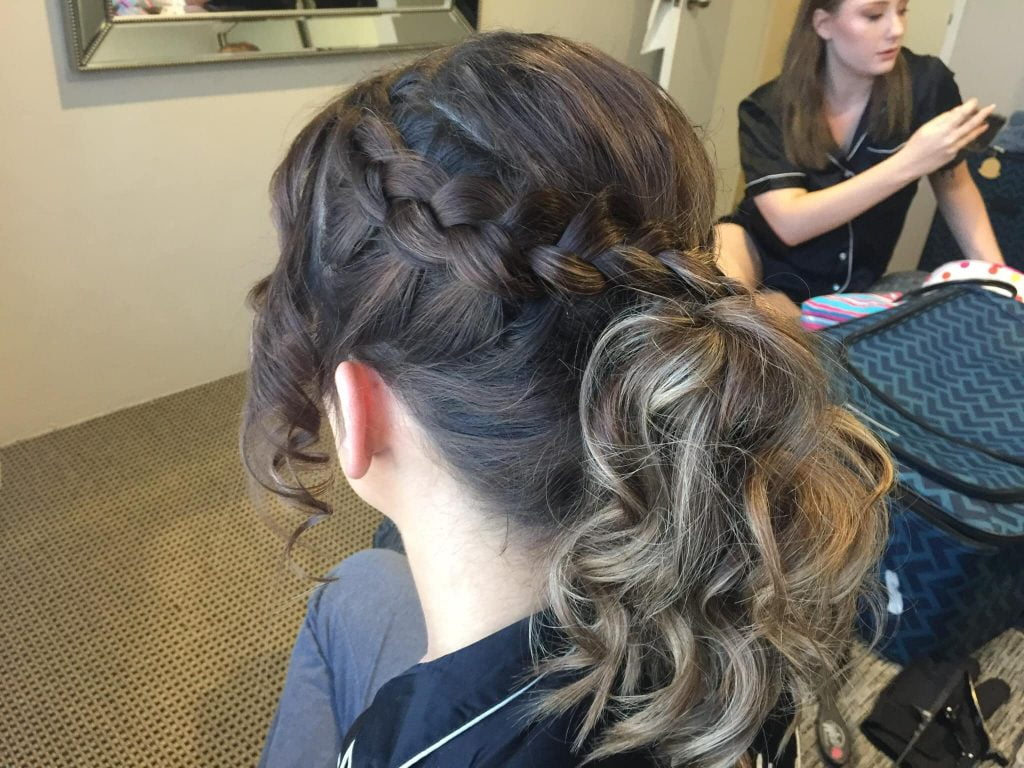 bridal braided hair style ponytail