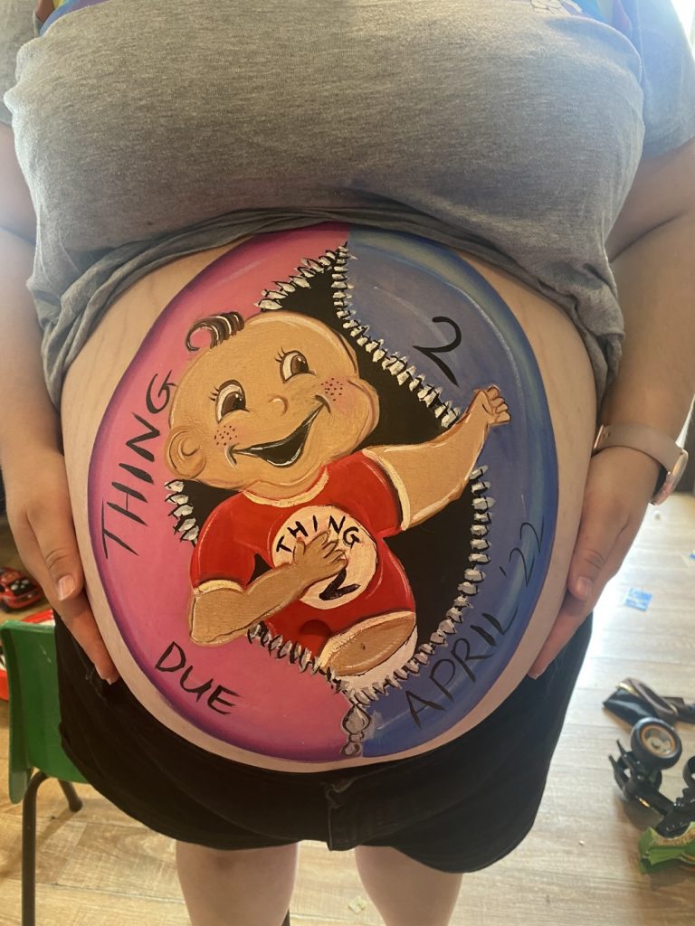 Thing 2 Maternity Belly Painting